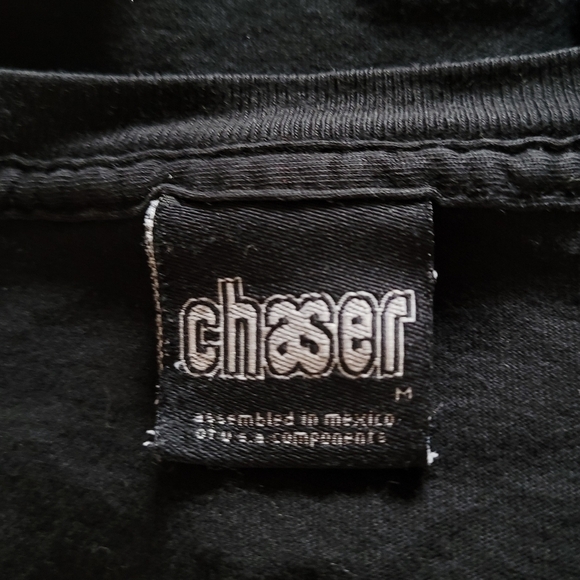 Chaser ACDC Back in Black Crop T-Shirt Women's Size Medium‎ Black Band Tee - Picture 4 of 4